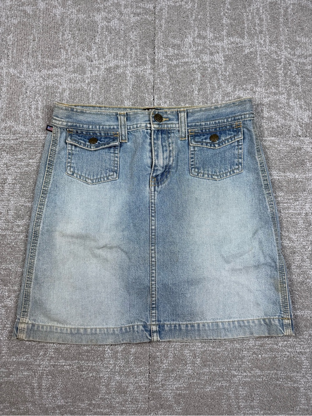 Vintage Y2K Polo Ralph Lauren Jean Co Mini Denim Skirt Women Size 12